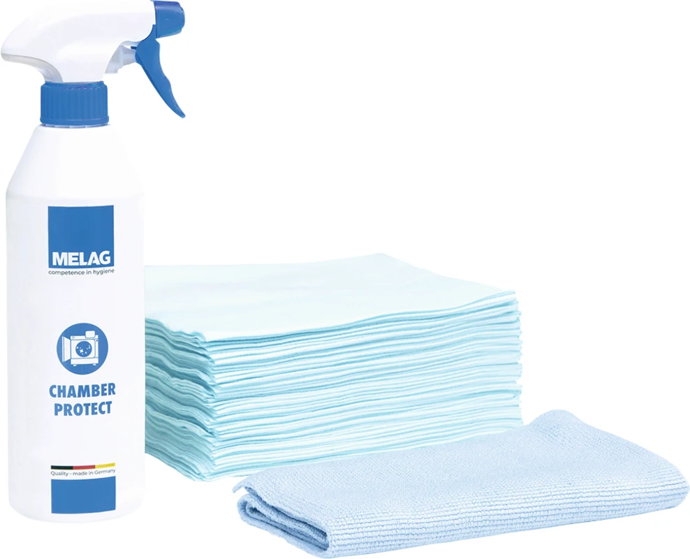 Chamber Protect Kesselreinigungs-Set Packung 1 Flasche Reiniger, 50 Tücher, 1 Mikrofasertuch