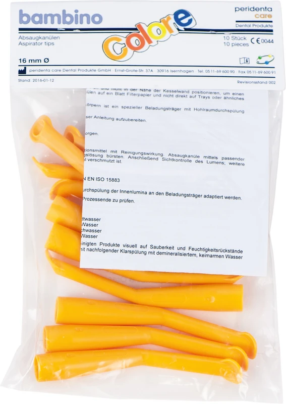 Absaugkanülen Bambino Packung 10 Stück orange