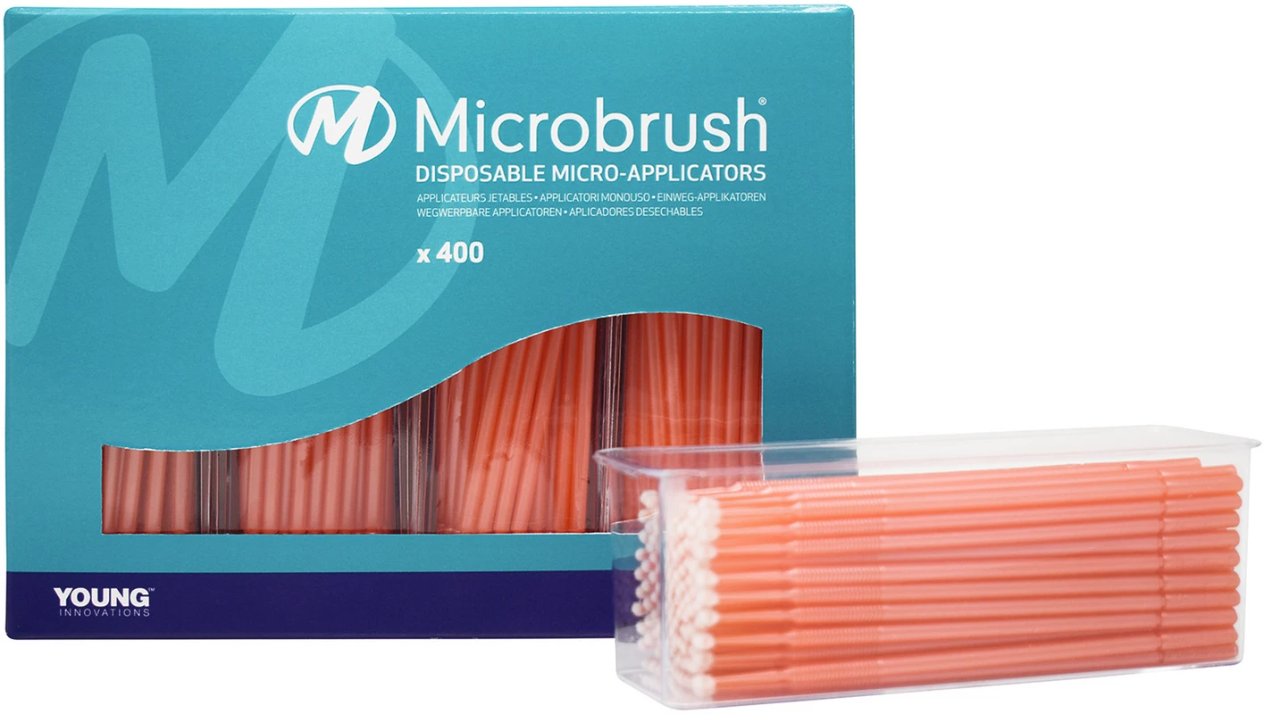 Microbrush® Applikatoren Plus Serie Packung 400 Stück pfirsich, regulär 2 mm