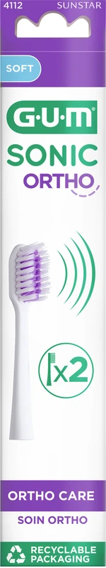 GUM® SONIC ORTHO Ersatzbürstenköpfe Packung 2 Stück