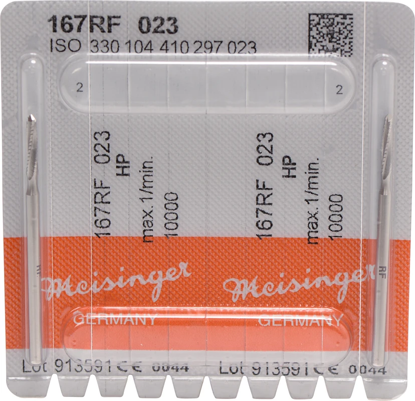 Chirurgie Fräser 167 Packung 2 Stück rostfreier Stahl, HP, Figur 410, 10 mm, ISO 023 Chirurgie Fräser 167 Hager & Meisinger