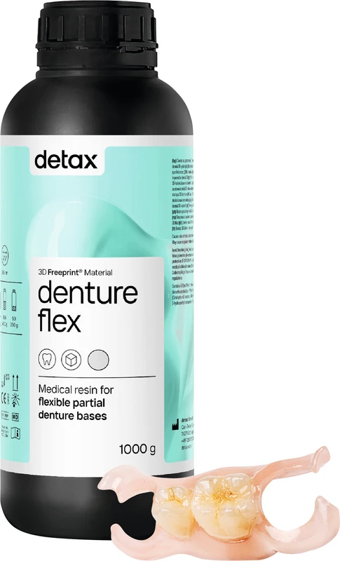 FREEPRINT® denture flex Flasche 1 kg Kunststoff 385 nm, pink-transparent