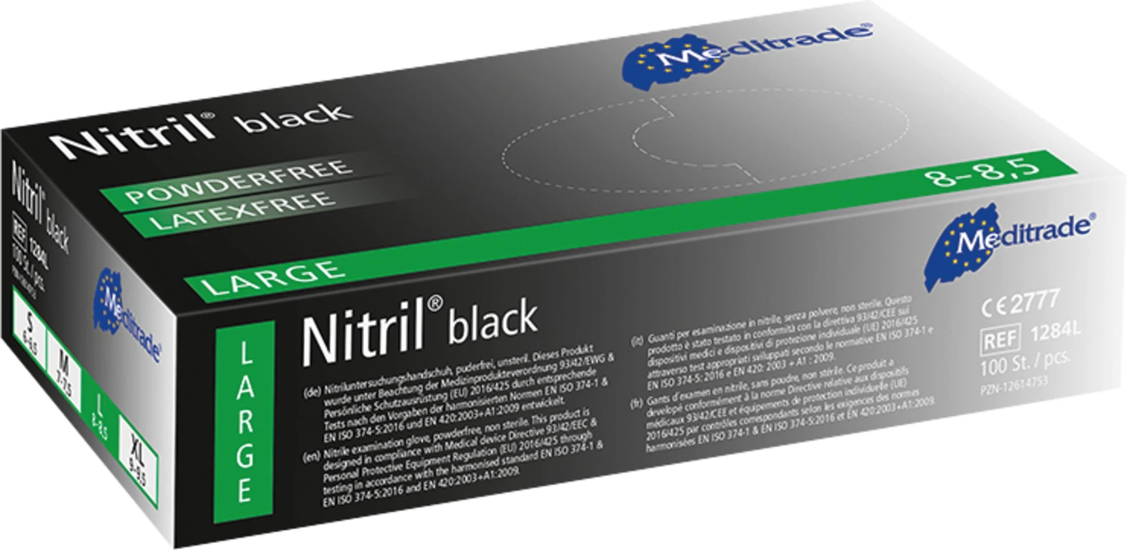 Nitril® Black Packung 100 Stück puderfrei, schwarz, L
