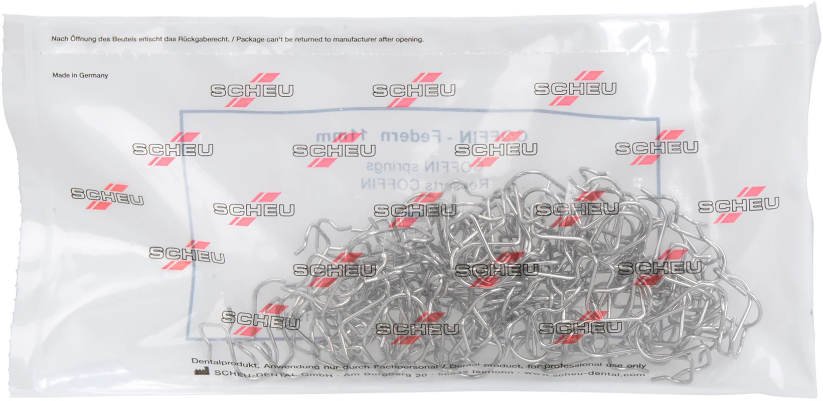 Coffin-Feder Packung 100 Stück 11 mm, &Oslash; 1,2 mm
