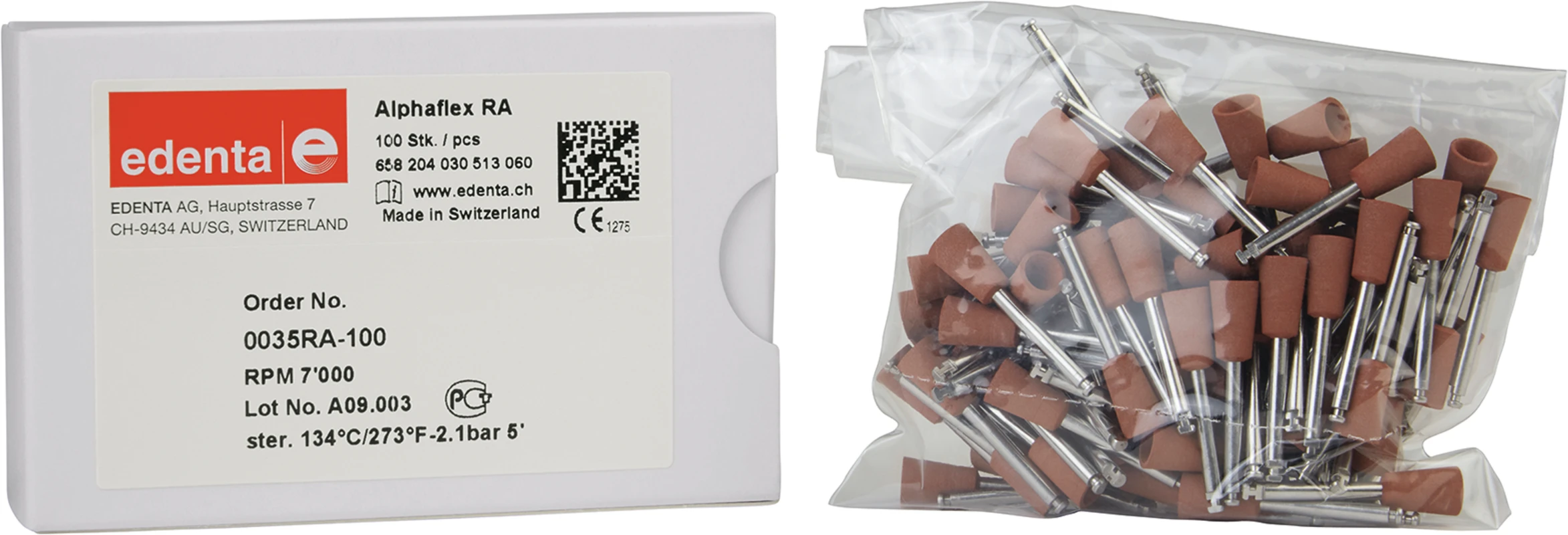 Alphaflex Packung 100 Stück braun, RA, Figur 030, 10 mm, ISO 060