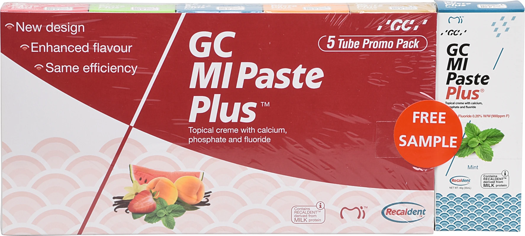 GC MI Paste Plus™ Promopack 5+1 6 x 40 ml Paste (Melone, Erdbeer, Tutti Frutti, Vanille, Minze)