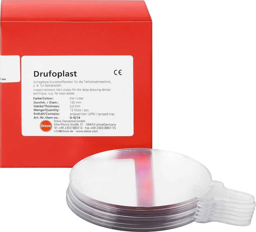 DRUFOPLAST Packung 10 Stück, klar transparent &Oslash; 120 mm, Stärke 3 mm