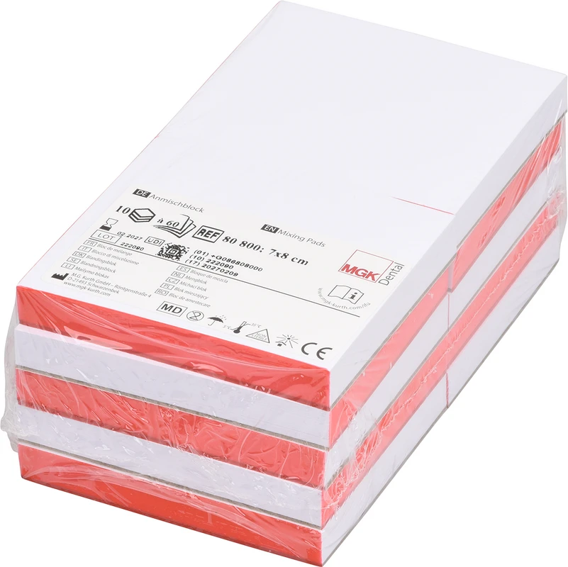 Anmischblöcke Packung 10 Stück universal, 60 Blatt, Anmischblocks, zweiseitig geblockt, 7 x 8 cm