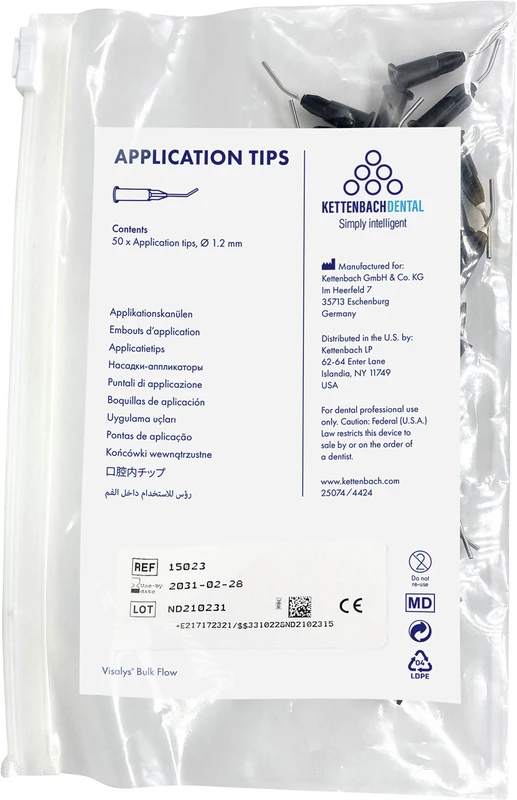 Visalys® Bulk Flow Application Tips Packung 50 Stück Ø 1,2 mm Visalys® Bulk Flow Application Tips Packung 50 Stück Ø 1,2 mm