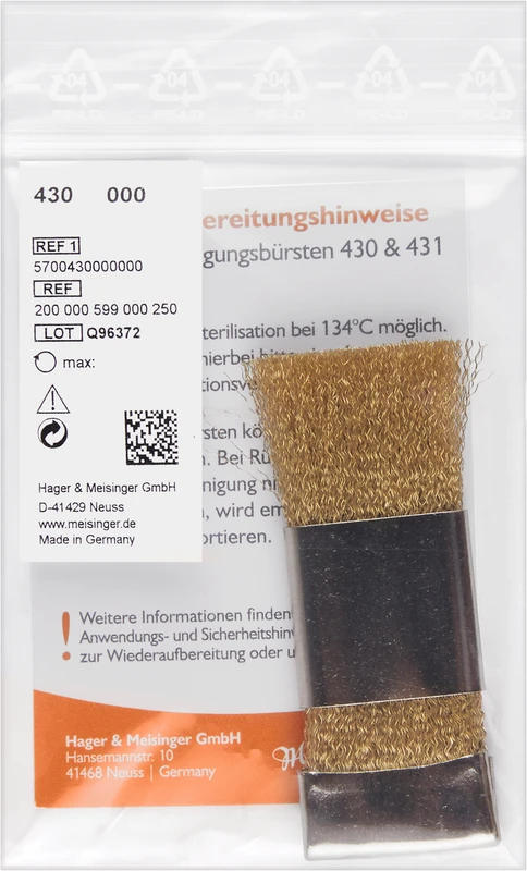Reinigungsbürste 430 Stück Messingdraht, Größe 250