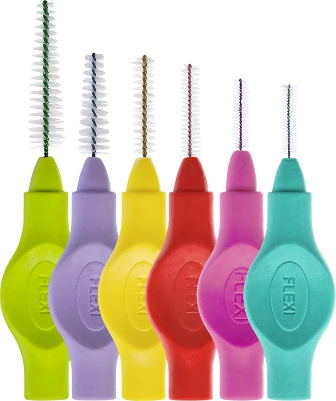 FLEXI® Interdentalbürsten PHD Start Kit 6 Stück (turquoise, coral, tangerine, ruby, aqua, lilac) PHD 0.6 - 1.4, ISO 0-4