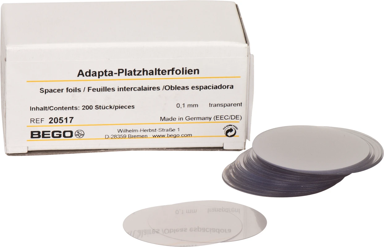Adapta Packung 200 Adapta-Platzhalterfolien transparent, 0,1 mm