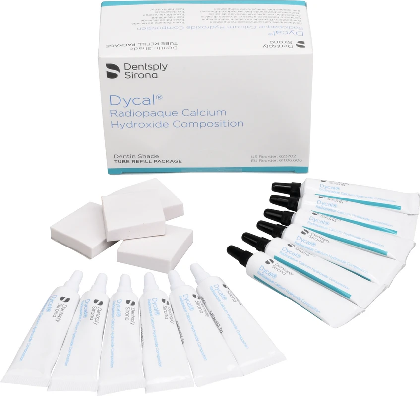 Dycal® Packung 6 x 13 g Basis, 6 x 11 g Katalysatorpaste in Tuben dentin