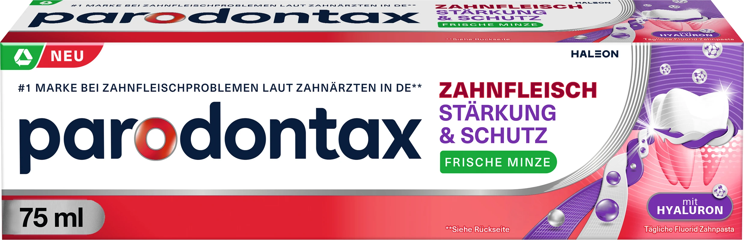 parodontax Zahnfleisch Stärkung und Schutz Zahnpasta Tube 75 ml Minzgeschmack