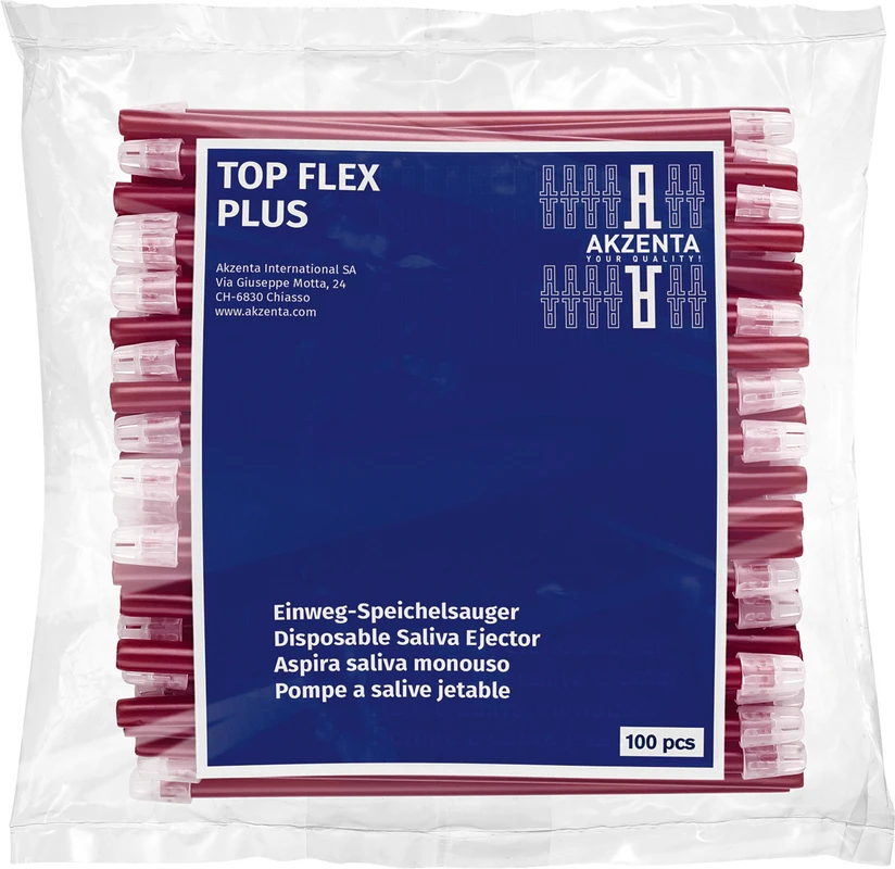 TOP FLEX Speichelsauger Packung 100 Stück weinrot