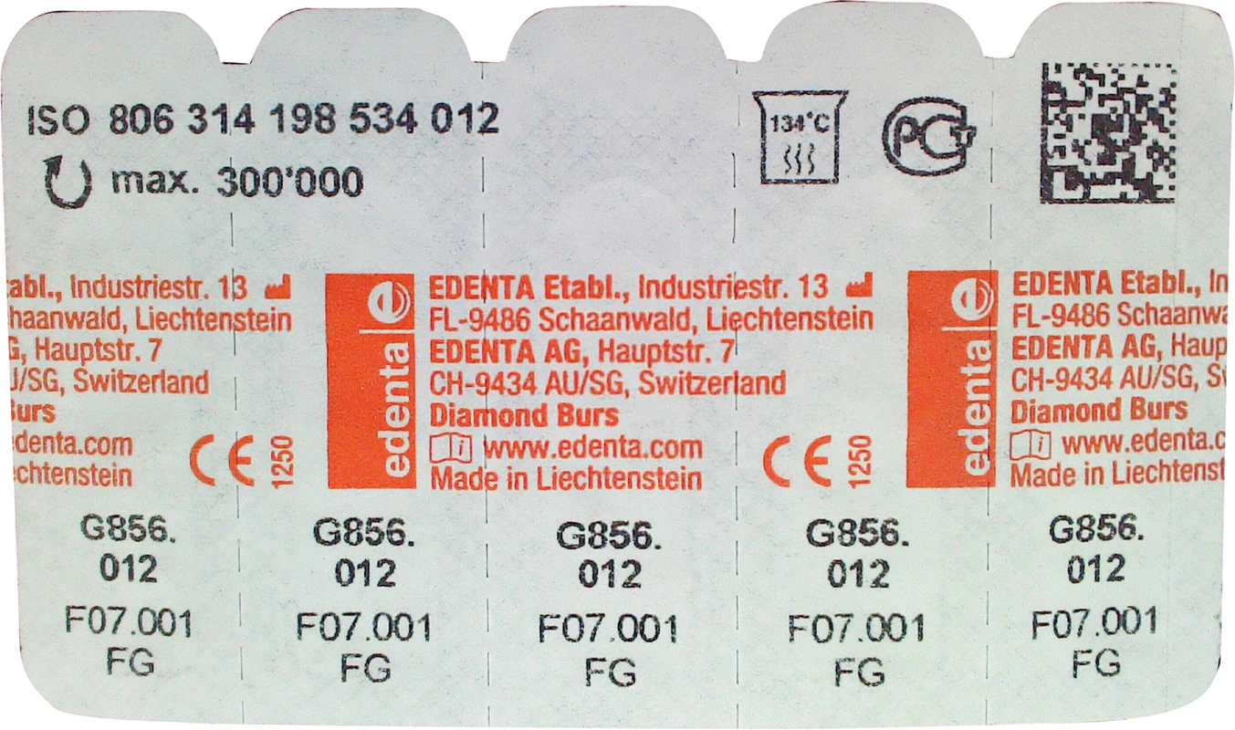 Diamanten 856 Packung 5 Stück grün grob, FG, Figur 198 Konus rund, 8 mm, ISO 012