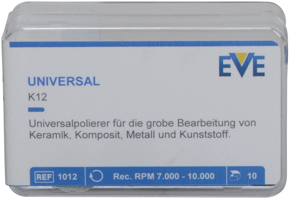 EVE UNIVERSAL Packung 10 Stück unmontiert, weiß grob, Figur umgekehrter Kegel, 12 x 7 mm