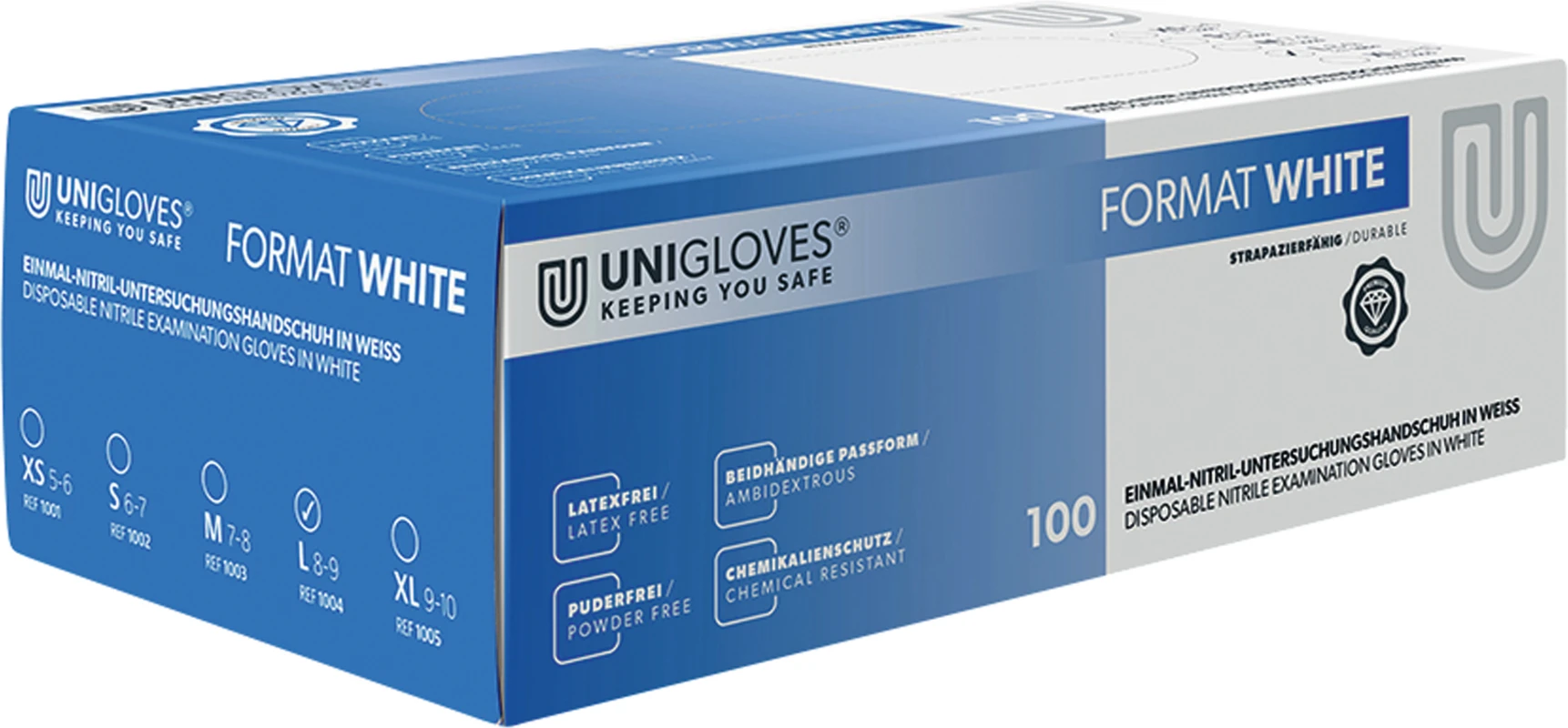 FORMAT Packung 100 Stück puderfrei, weiß, L