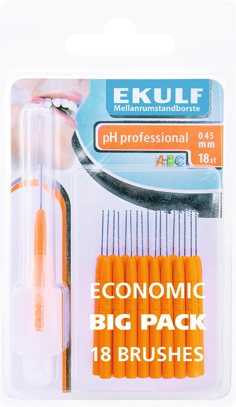EKULF Interdentalbürsten ph professional Packung 18 Stück orange, Ø 0,45 mm