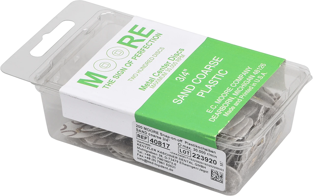 MOORPLASTIC® Snap-on-off Scheiben Packung 200 Stück Garnet, mittel, Ø 22 mm