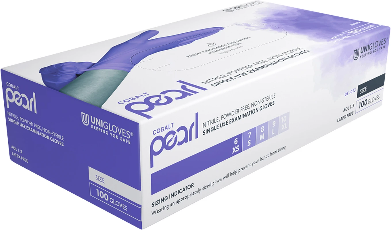 COBALT PEARL Packung 100 Stück puderfrei, cobalt, L