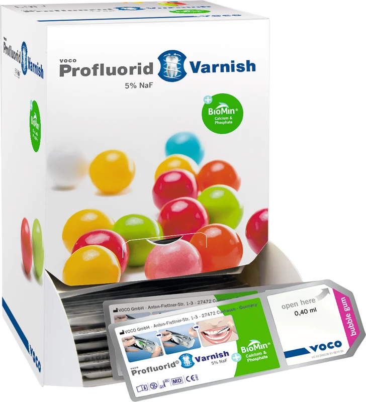 Profluorid Varnish + BioMin Packung 200 x 0,4 ml Single Dose bubblegum
