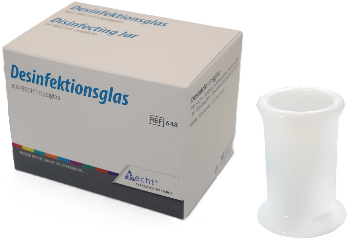 Desinfektionsglas Stück aus Opalglas, 120 x 88 mm Desinfektionsglas Becht