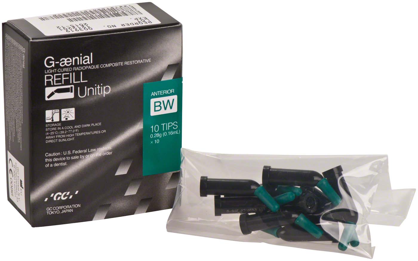 GC G-ænial® Packung 10 x 0,28 g Unitip Anterior BW