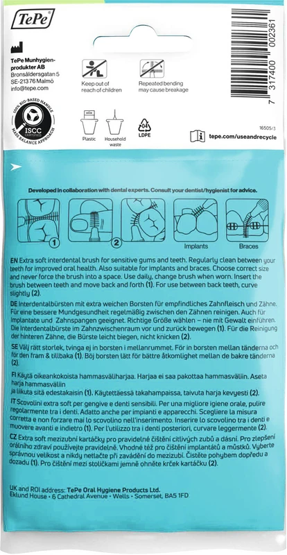 TePe® Interdentalbürsten Extra Soft Packung 8 Stück grün, Ø 0,8 mm