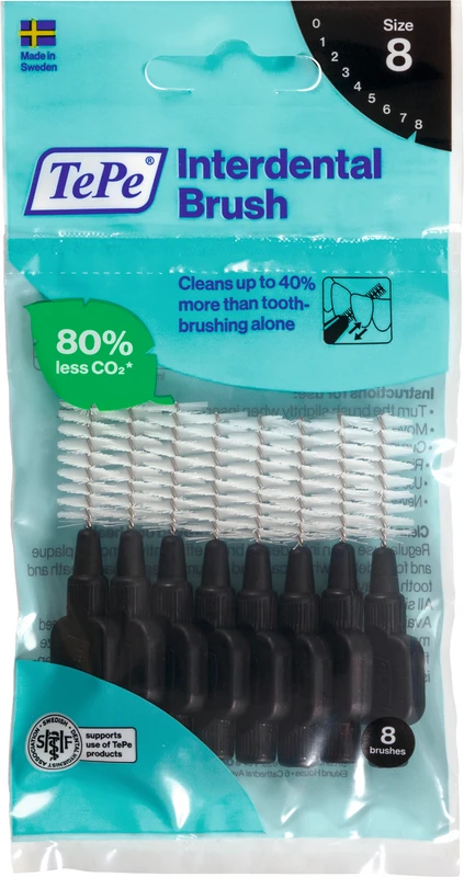 TePe® Interdentalbürsten Original Packung 8 Stück schwarz, Ø 1,5 mm