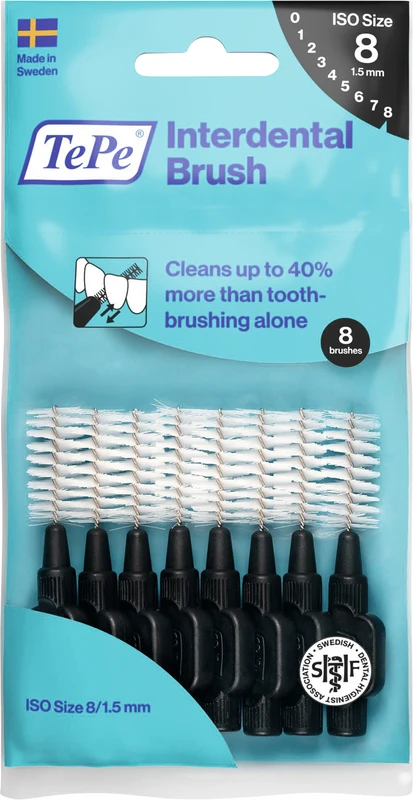 TePe® Interdentalbürsten Original Packung 8 Stück schwarz, Ø 1,5 mm