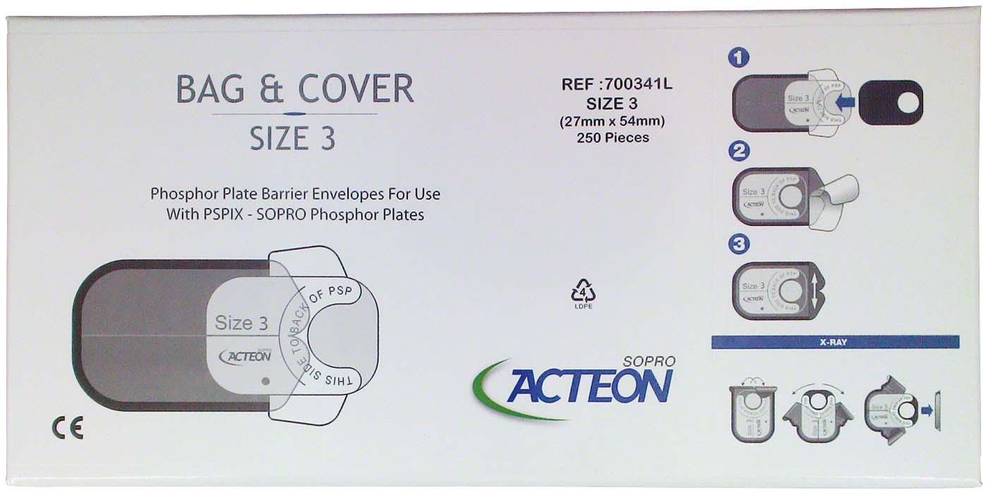 Biss-Schutzhüllen Packung 250 Schutzhüllen Größe 3, 27 x 54 mm Biss-Schutzhüllen Sopro (ACTEON Group)