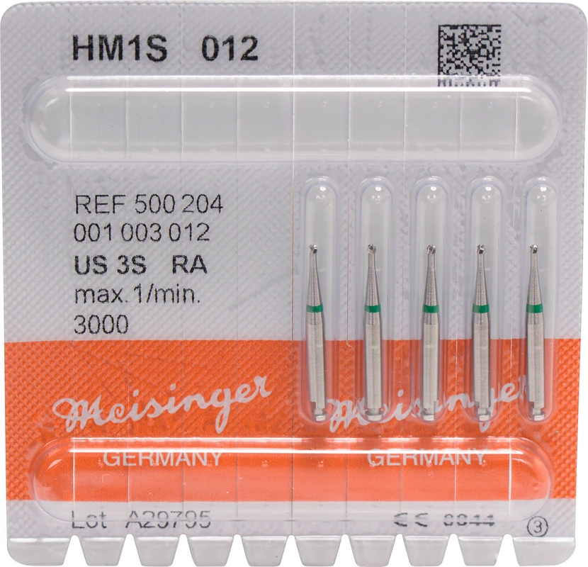 HM-Bohrer 1S Packung 5 Stück schnittfr. Verz., grün, RA, Figur 001, ISO 012