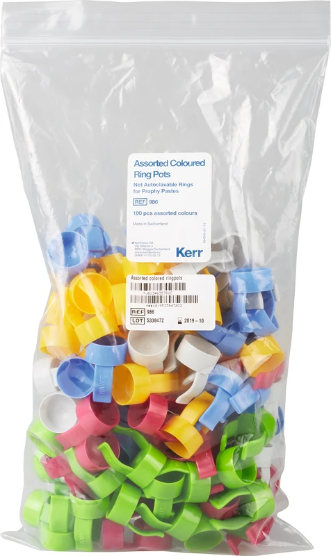Ringtöpfe Packung 100 Stück blau, grün, grau, rosa, gelb, nicht autoklavierbar