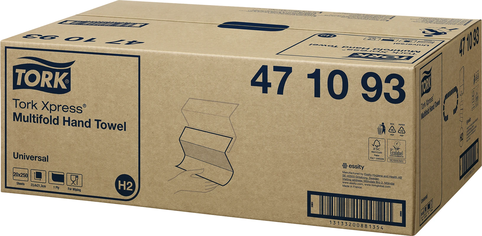 TORK Xpress® Multifold Handtücher Packung 20 x 250 Stück Universal, 1-lagig, weiß