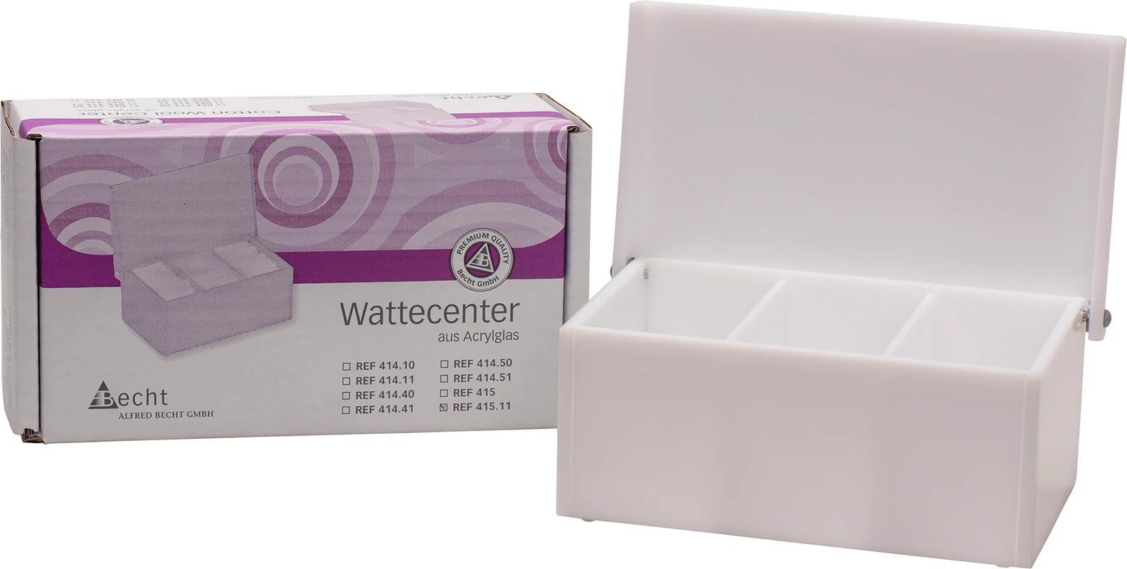 Watterollenbehälter Stück mit Trennscheiben, opak