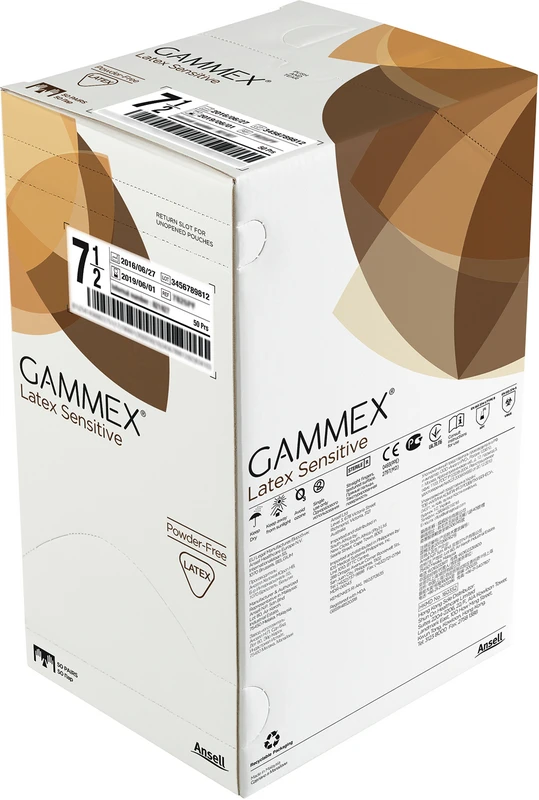 Gammex® Latex Sensitive Packung 50 Paar puderfrei, braun, Größe 6,5