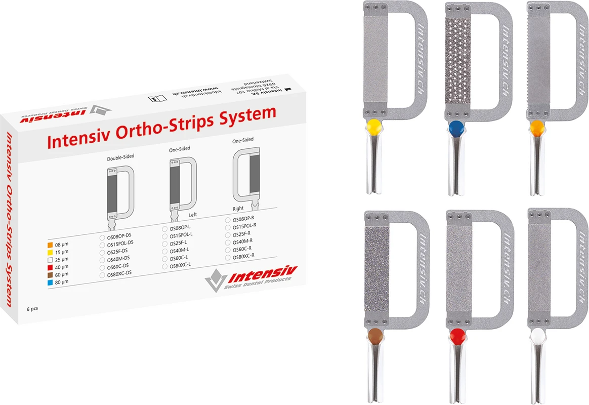 Ortho-Strips Double Sided Packung 6 Stück beidseitig diamantiert, rot fein, 40 µm