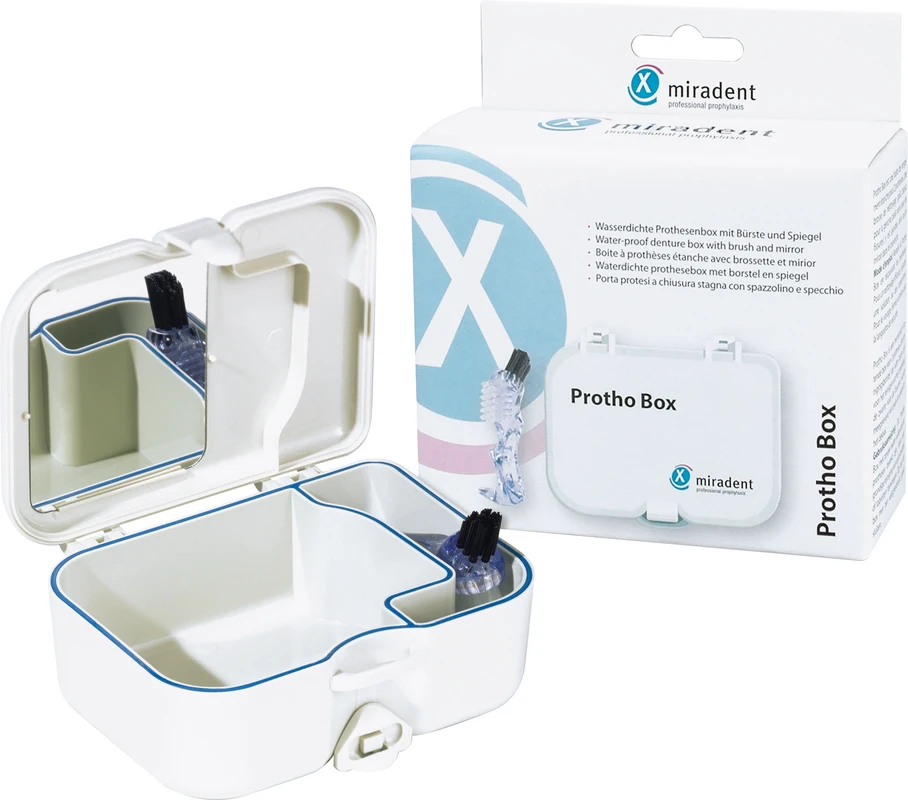 Protho Box Stück mit Bürste und Spiegel im Deckel