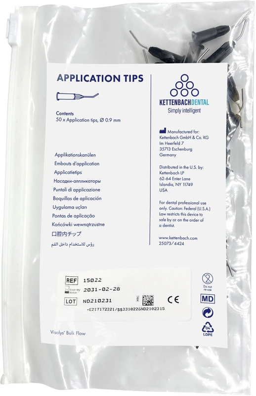 Visalys® Bulk Flow Application Tips Packung 50 Stück &Oslash; 0,9 mm