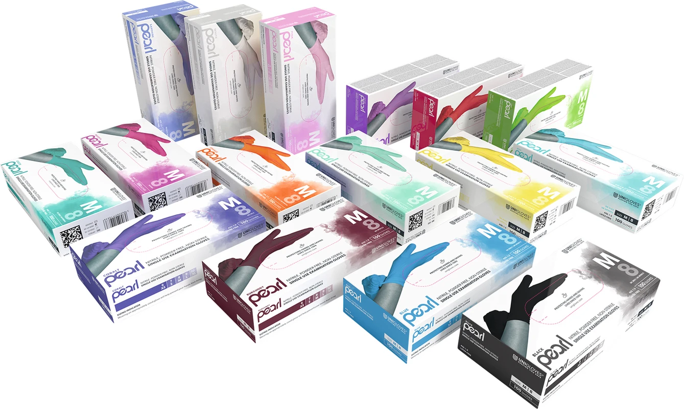 WHITE PEARL Packung 100 Stück puderfrei, weiß, S PEARL LINE Unigloves