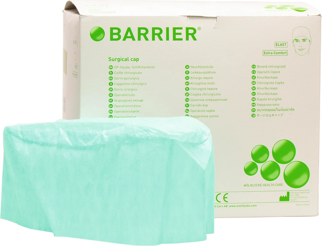 BARRIER® OP-Haube Elast Packung 150 Stck grn