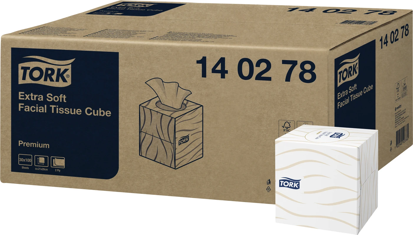 TORK® Premium Kosmetiktuchwürfel Packung 100 Stück 2-lagig, weiß