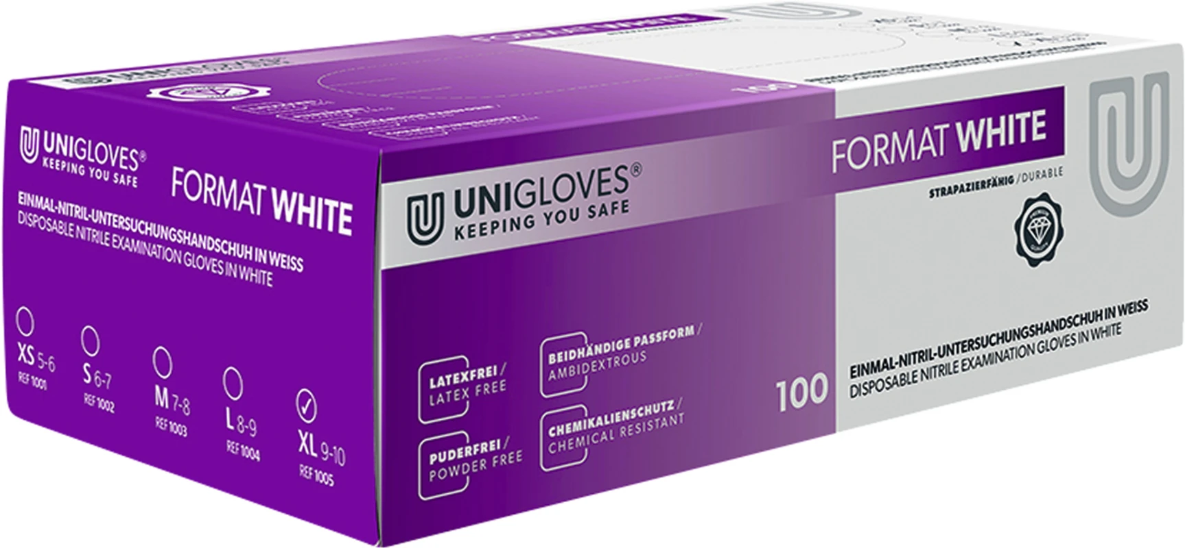 FORMAT Packung 100 Stück puderfrei, weiß, XL