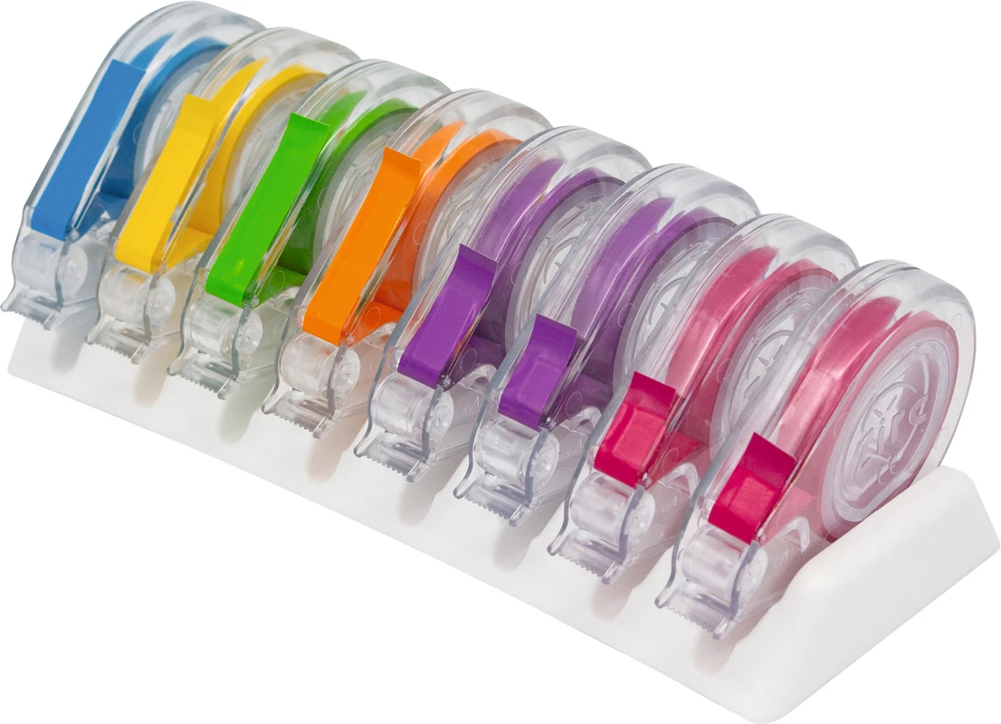 EZ-ID Markierungsbänder Zirc Sortiment 8 Abrollspender, Bandlänge 91cm, neon, Farben J - S