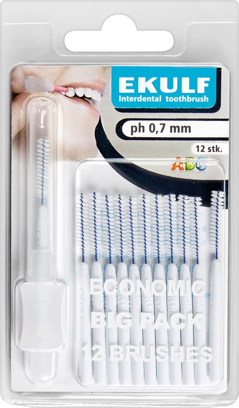 EKULF Interdentalbürsten ph Packung 12 Stück weiß, Ø 0,7 mm