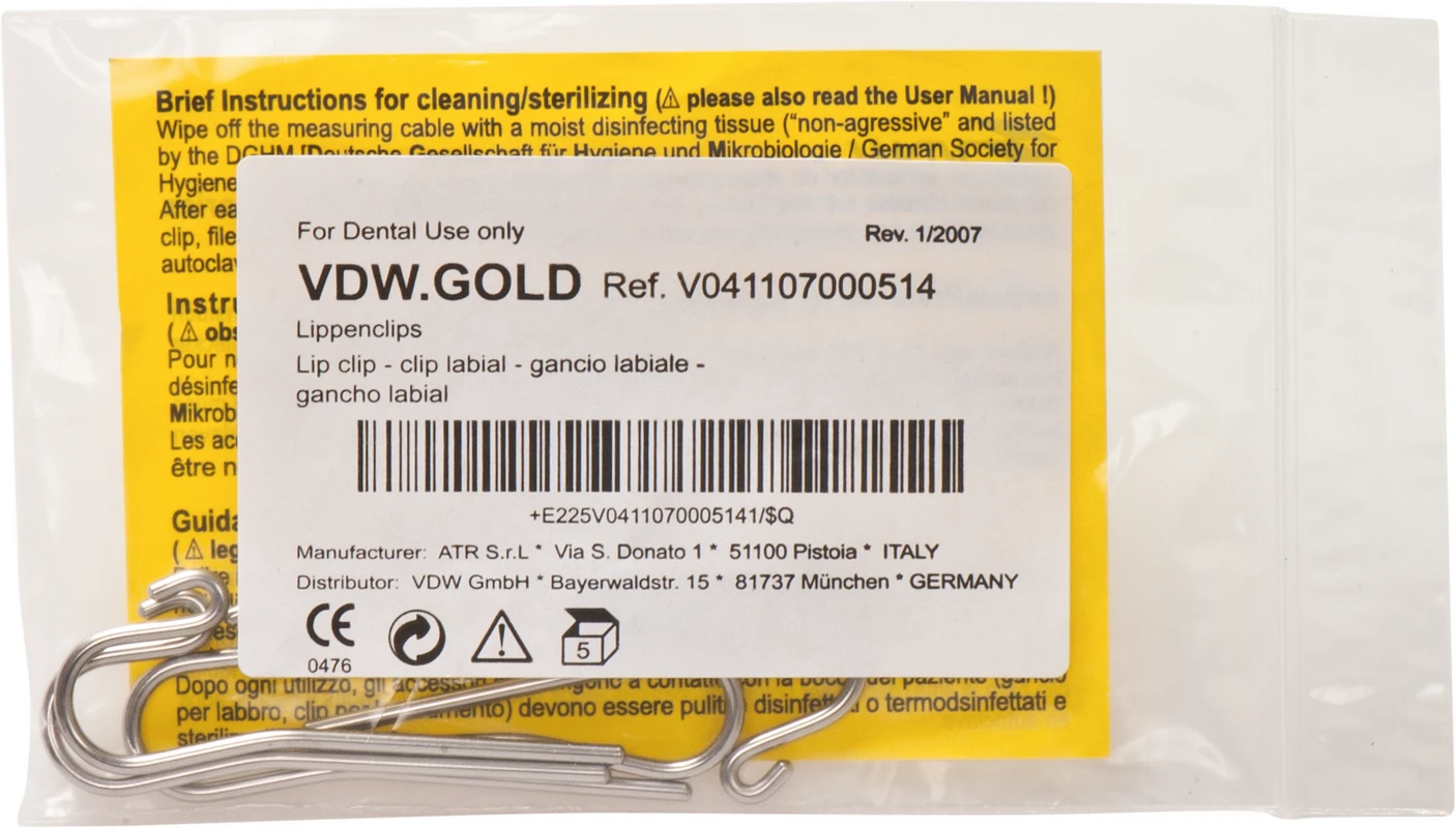 VDW.GOLD® RECIPROC® Lippenclips Packung 5 Stück