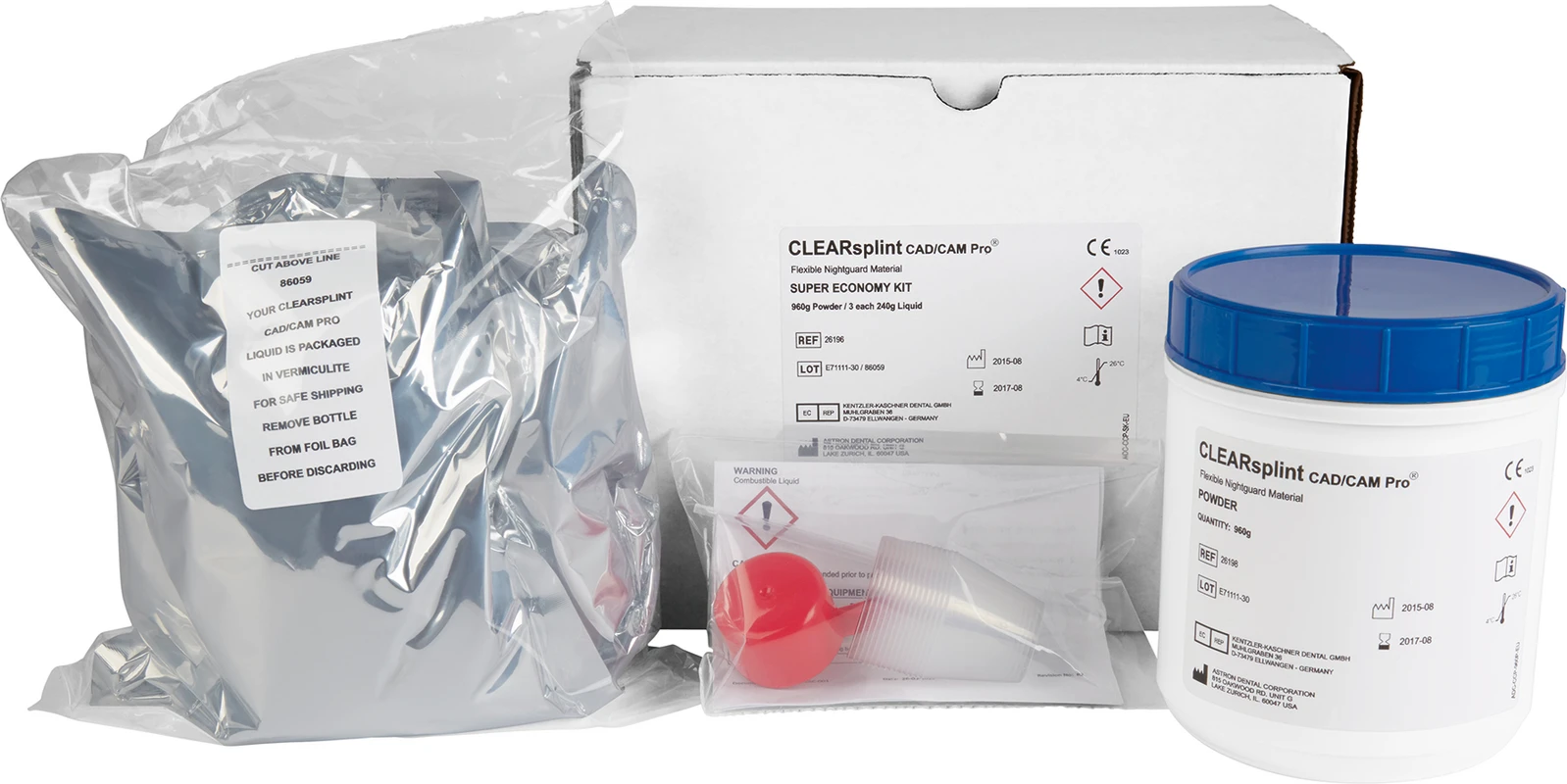 astron® Clearsplint® CAD/CAM Pro Großpackung 960 g Pulver, 720 g Flüssigkeit