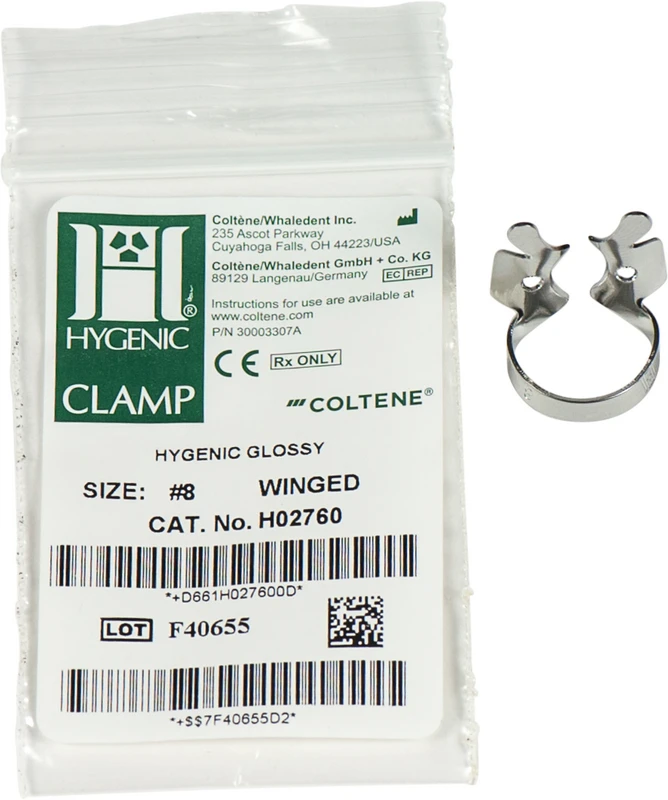 HYGENIC® Dental Dam Klammern Stück Flügelklammer für Molaren OK, 8