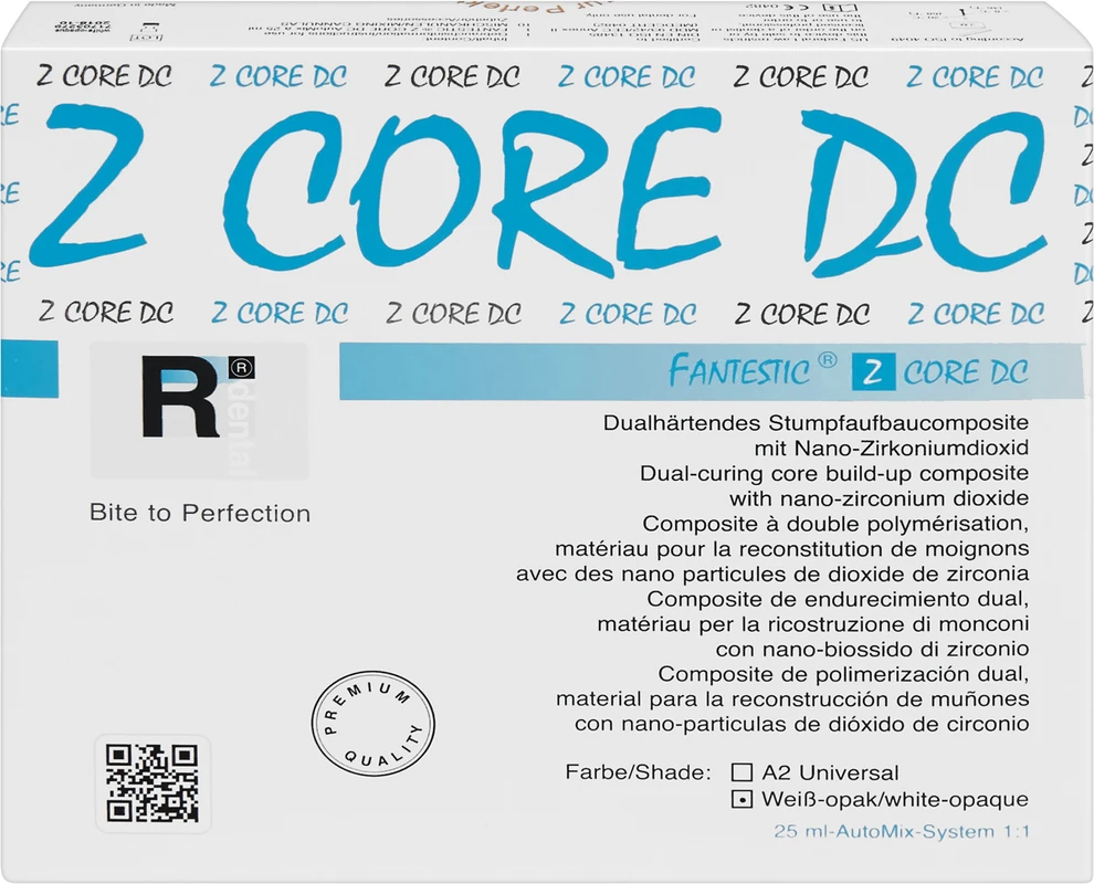 FANTESTIC® Z CORE DC Packung 25 ml Automix Doppelkammerspritze weiß-opak, Zubehör